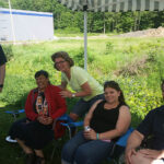 Amy gave Aparna her birthday kiss on the cheek