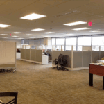 Dining area flows into games and cubes