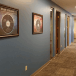 Looking down the hallway towards the Management offices
