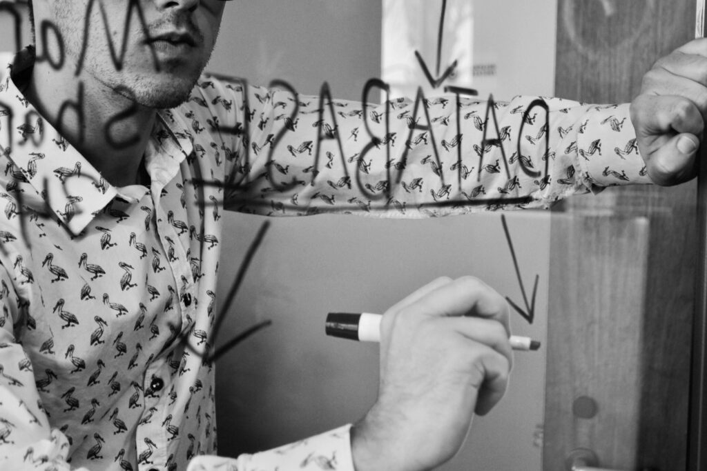 drawing on dry-erase board